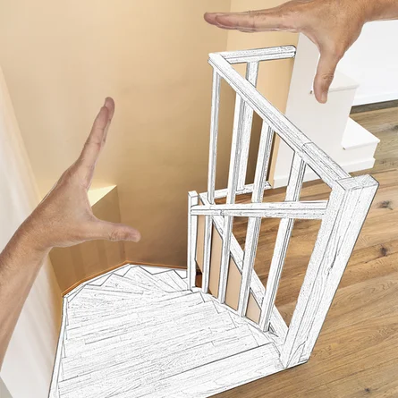 Treppenrenovierung gezeichnete Treppe - Treppenrenovierung gezeichnete Treppe