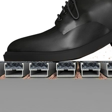 konsequente Schmutzreduzierung - emco Sauberlaufprofil mit Schuh