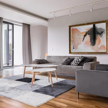 Wohnzimmer mit Kamin - Stock-Fotografie