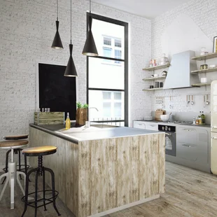 Tapete - Designbelag für den Boden und für den Küchenblock