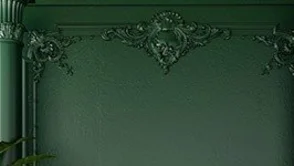formgebend - Auf die Wand geklebte Zierprofile und Ornamente, als Gestaltungsobjekt, gestrichen in gleicher Farbe wie die Wand.