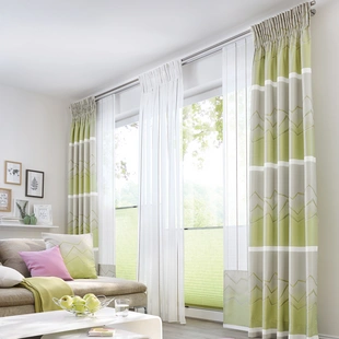 Wohnzimmer - Unland ZENO_greenery_001 Dekostoff Gardine im Wohnzimmer